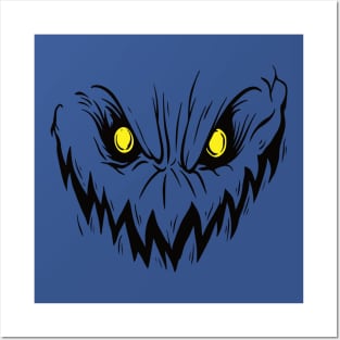 Horror Pumpkin Monster Face Halloween Posters and Art